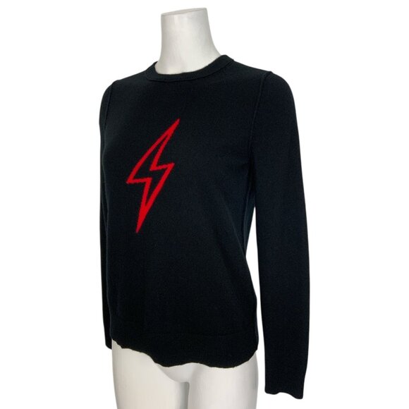 Zadig & Voltaire Miss Flash Sweater M Black Crewneck Wool Cashmere - Picture 3 of 15